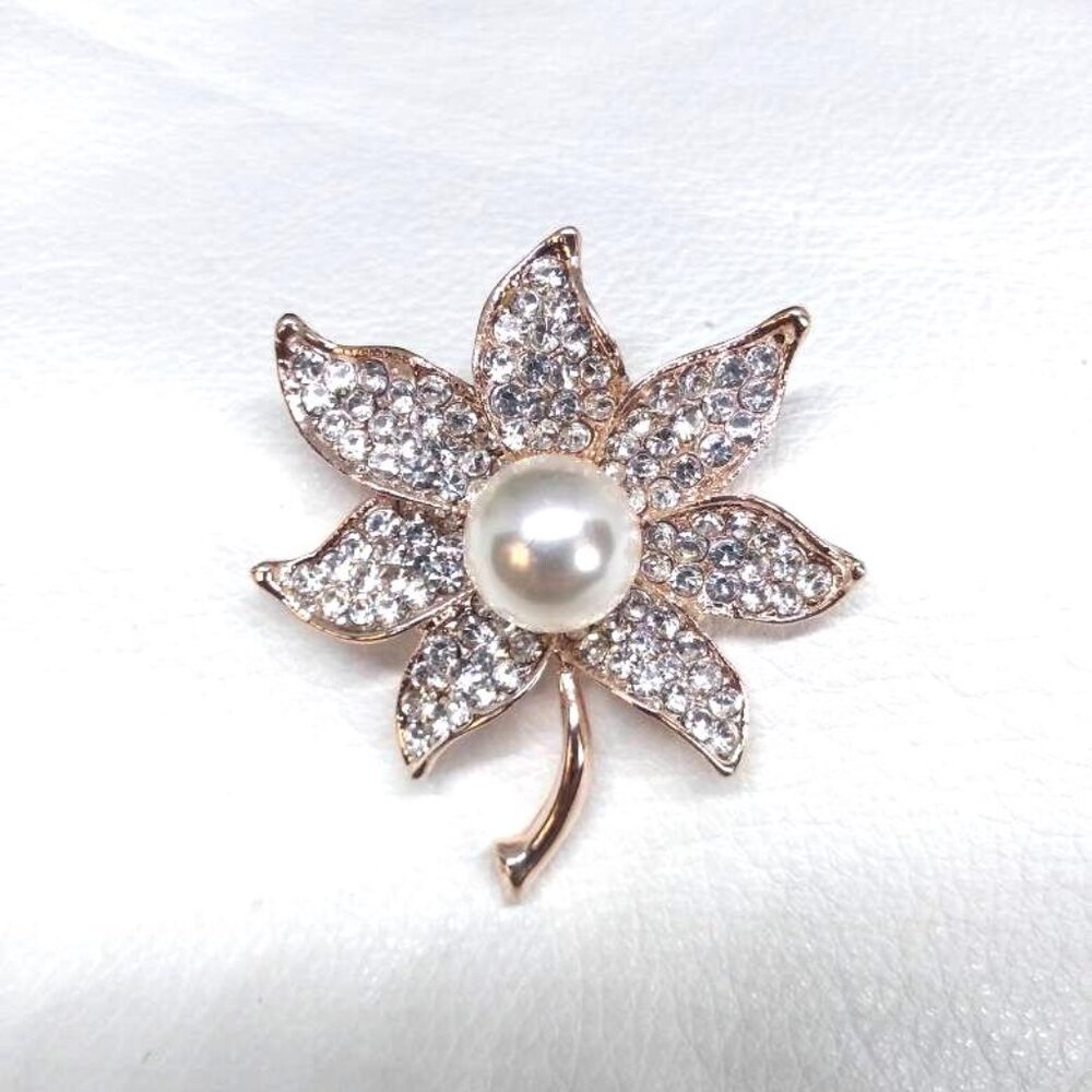 Large Sparkly Flower Bouquet Antique Pinback Pin Retro Vintage Rare plant garden